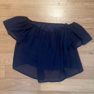 Free to Fly Navy Off the Shoulder Top
